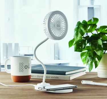 Logotrade promotional gift picture of: Desktop charger fan with light