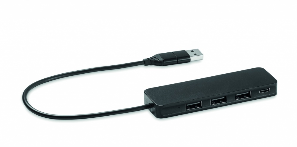 Logo trade corporate gifts picture of: USB-C 4 port USB hub