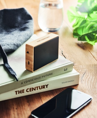 Logo trade promotional products picture of: Solar bamboo wireless speaker