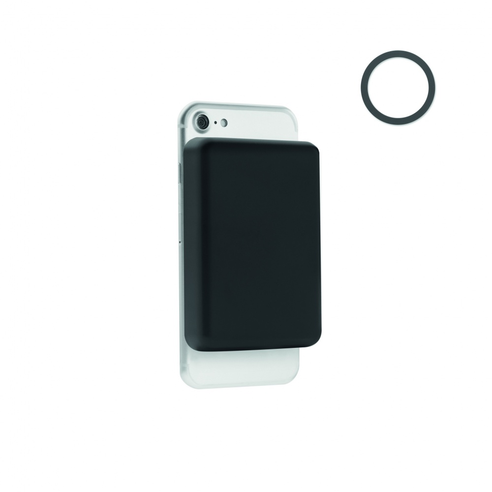 Logo trade promotional merchandise image of: Magnetic wireless charger 15W powerbank 5000 mAh