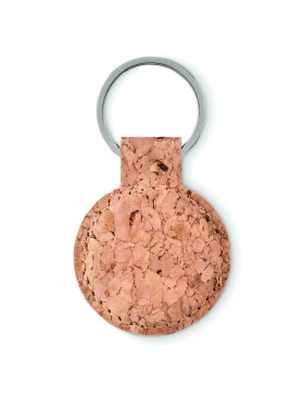 Logo trade promotional gift photo of: Round cork key ring Mikkeli