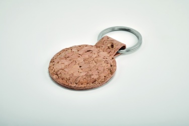 Logo trade corporate gift photo of: Round cork key ring Mikkeli