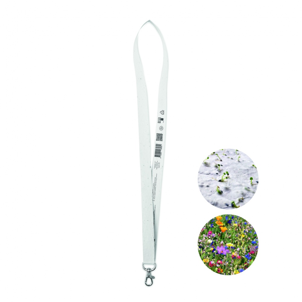 Logotrade advertising product picture of: Seed paper lanyard w/hook