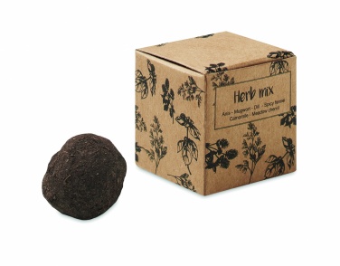 Logo trade promotional gift photo of: Herb seed bomb in carton box