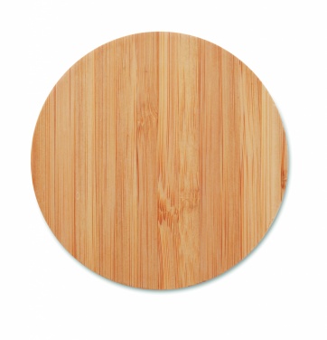 Logo trade corporate gift photo of: Bamboo wireless charger 15W