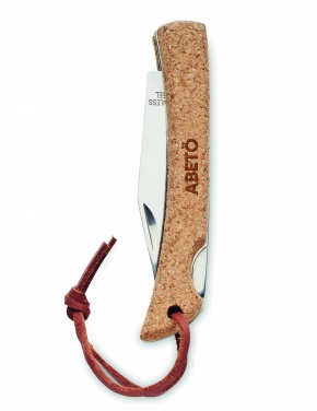 Logo trade promotional gift photo of: Foldable knife with cork