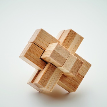 Logo trade promotional merchandise image of: Bamboo brain teaser puzzle