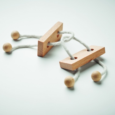Logo trade business gifts image of: Wooden brain teaser rectangle