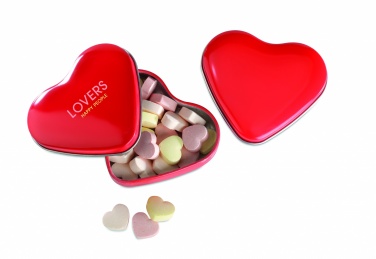 Logo trade promotional products image of: Heart tin box with candies