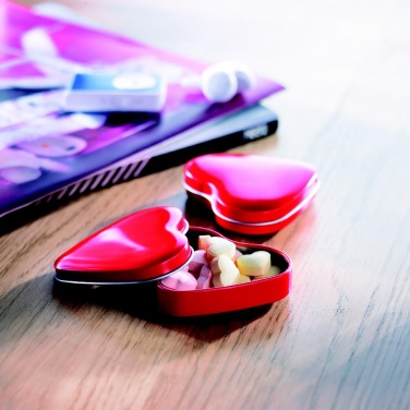 Logo trade advertising products picture of: Heart tin box with candies
