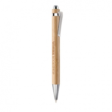 Logo trade promotional giveaways image of: Bamboo automatic ball pen