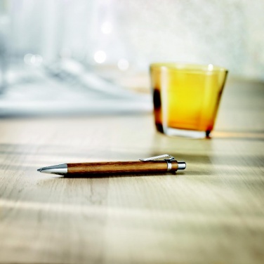Logo trade corporate gifts image of: Bamboo automatic ball pen