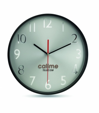Logo trade promotional gifts image of: Wall clock w silver background