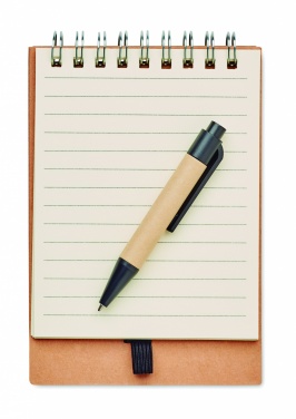 Logo trade promotional giveaways image of: Notepad with pen and memo pad