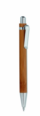 Logo trade corporate gifts image of: Bamboo pen and pencil set
