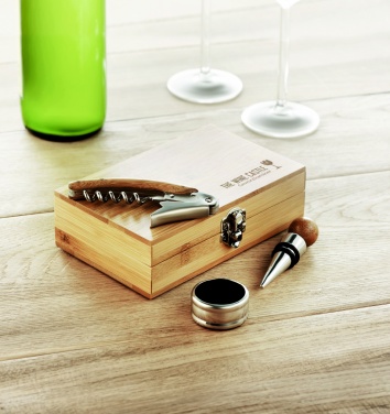 Logotrade advertising product image of: Wine set in bamboo box