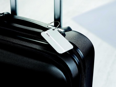 Logo trade promotional products image of: Aluminium luggage tag