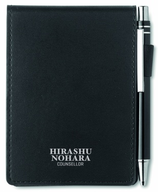 Logo trade promotional giveaways picture of: A7 notepad in PU pouch w/pen