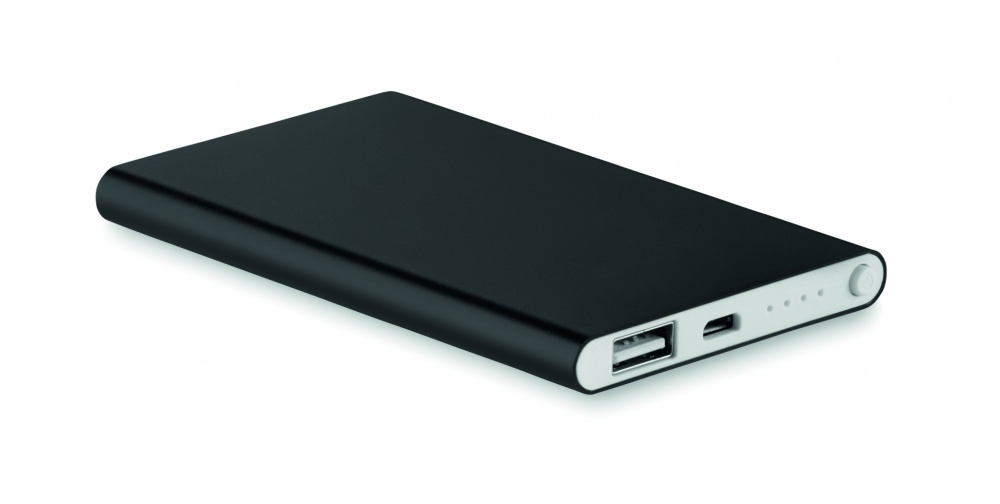 Logo trade promotional giveaways image of: Flat power bank 4000 mAh