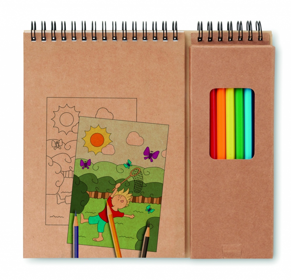 Logo trade promotional merchandise image of: Colouring set with notepad