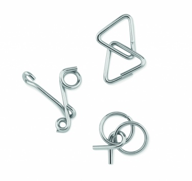 Logo trade corporate gifts image of: Set of 3 metal brain teasers