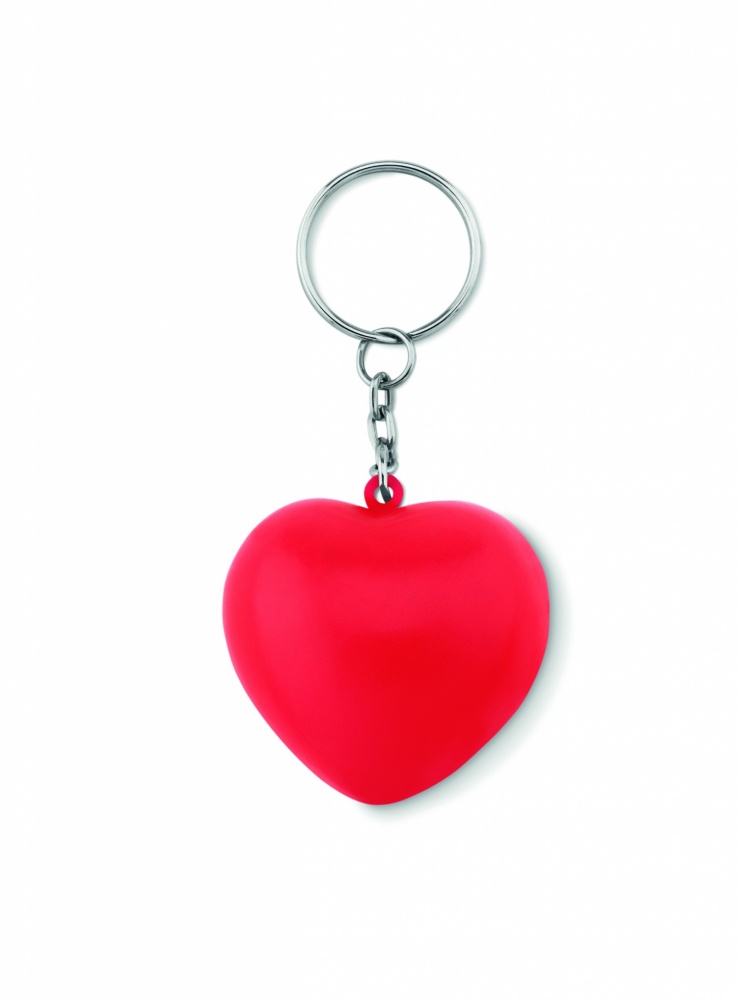 Logo trade business gifts image of: Key ring with PU heart Ogre
