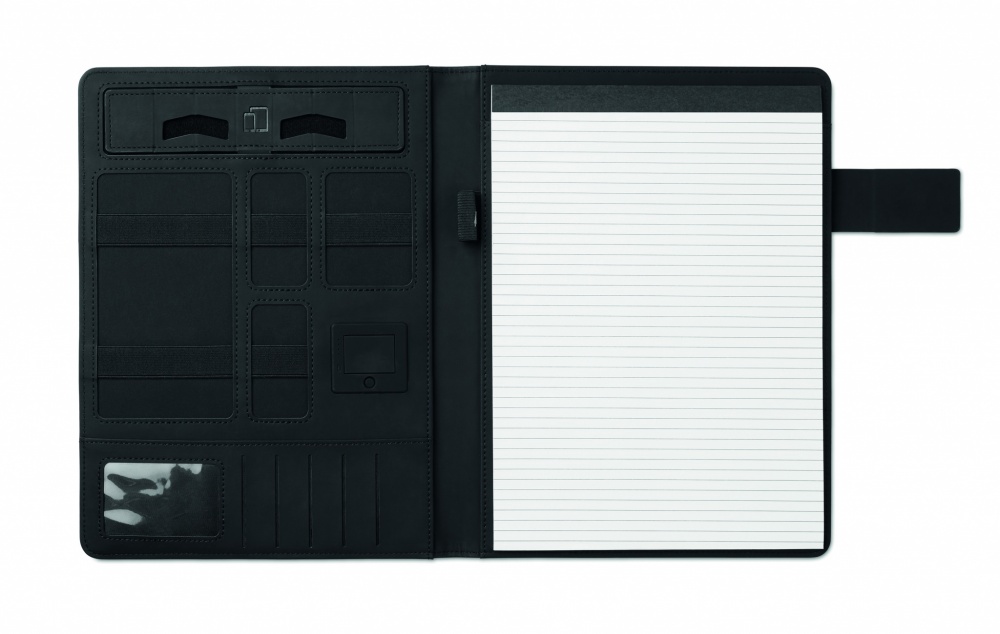 Logo trade promotional giveaways picture of: A4 folder with power bank