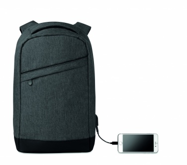 Logotrade business gift image of: 2 tone backpack incl USB plug