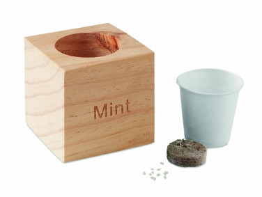 Logotrade promotional items photo of: Herb pot wood "MINT"