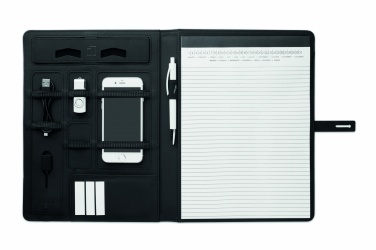 Logo trade business gifts image of: A4 folder w/wireless charger5W