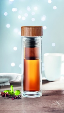 Logo trade promotional product photo of: Double wall glass bottle 400ml München