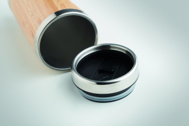 Logo trade advertising product photo of: Double wall bamboo flask 430ml