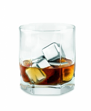 Logotrade promotional product image of: Set of 4 SS ice cubes in pouch