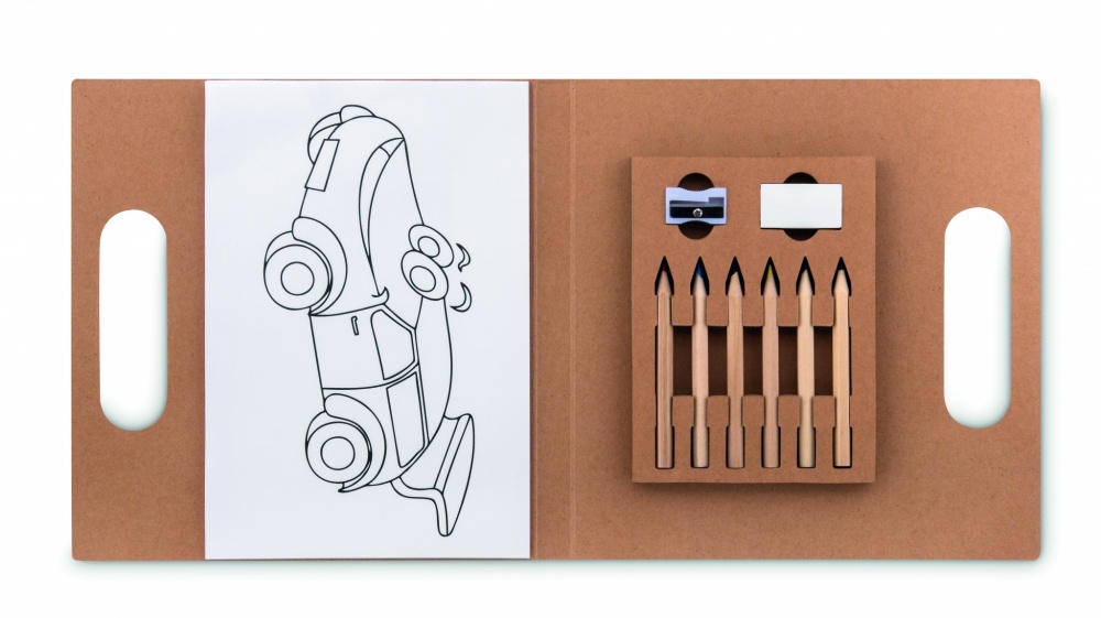 Logo trade promotional products image of: Colouring set with 6 pencils