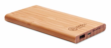 Logotrade corporate gift picture of: Wireless power bank in bamboo 6000mAh ARENA