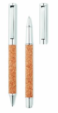 Logotrade promotional giveaways photo of: Metal Ball pen set in cork box