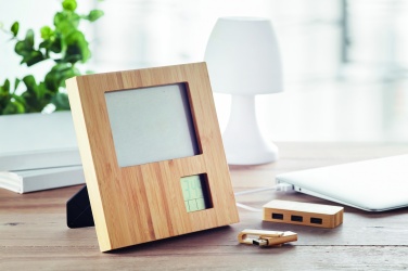 Logo trade advertising products image of: Photo frame with weather statio