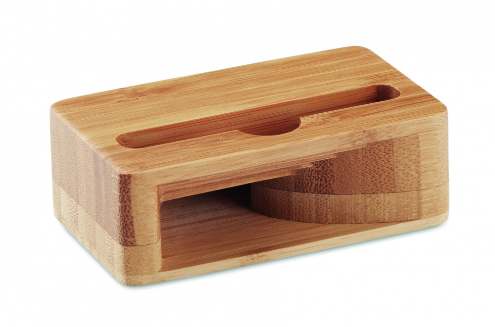 Logo trade promotional merchandise image of: Bamboo phone stand-amplifier CARACOL