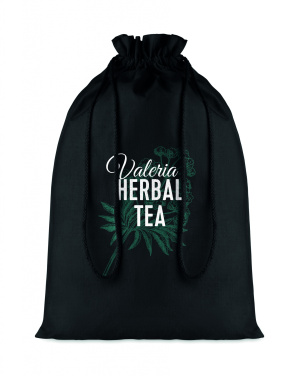 Logo trade promotional merchandise image of: Large Cotton draw cord bag black