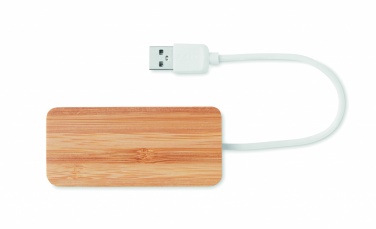 Logo trade promotional item photo of: Bamboo USB 3 ports hub