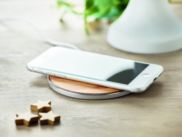 Logotrade corporate gift image of: Bamboo wireless charger 10W DESPAD