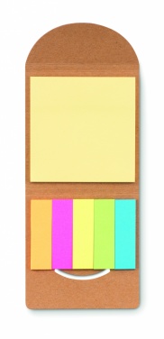 Logo trade promotional merchandise picture of: Cork sticky note memo pad