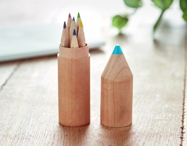 Logo trade promotional giveaways image of: 6 pencils in wooden box