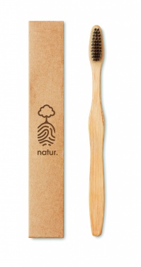 Logo trade promotional giveaways picture of: Bamboo toothbrush in Kraft box