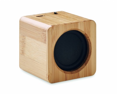 Logo trade promotional merchandise picture of: Bamboo wireless speaker