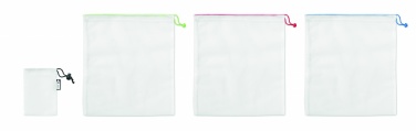 Logo trade business gifts image of: Set of 3 RPET mesh food bags