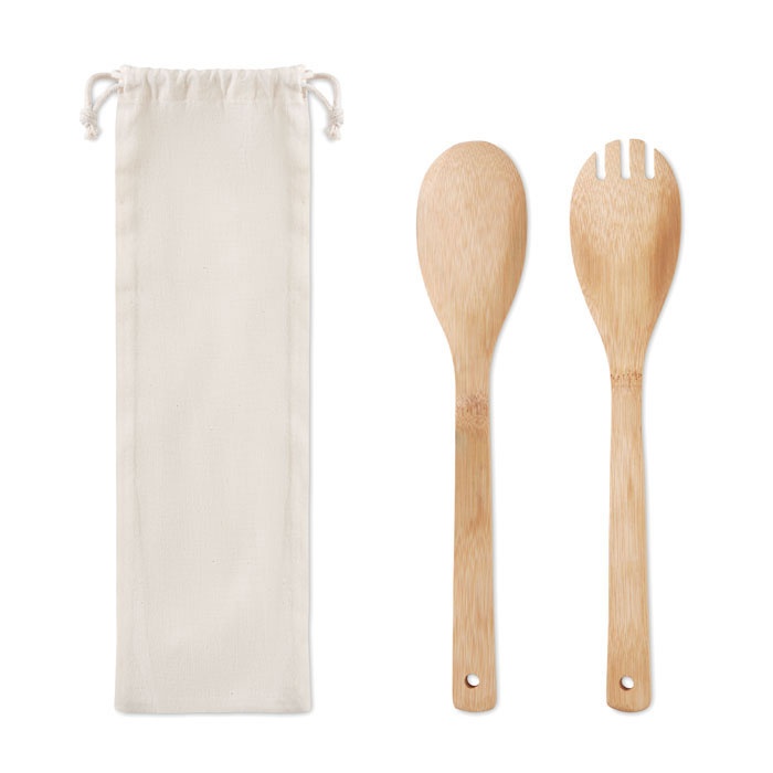 Logo trade corporate gifts picture of: Set bamboo utensils salad