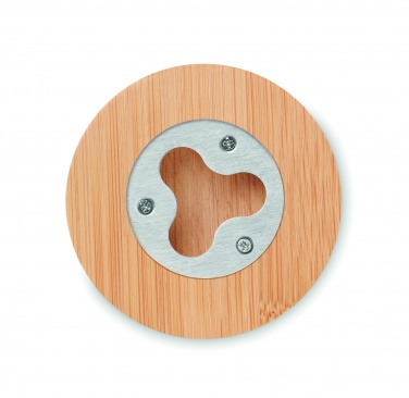 Logo trade promotional giveaway photo of: Bamboo bottle opener/ coaster DAKAI