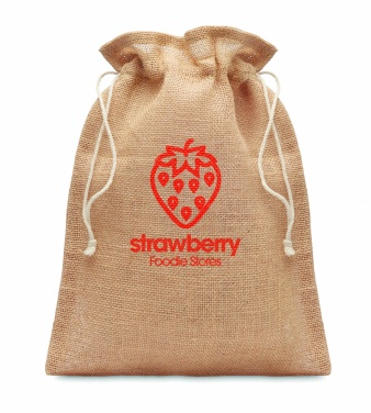 Logo trade advertising products image of: Small jute gift bag 14 x 22 cm