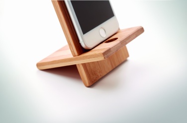 Logotrade corporate gift picture of: Bamboo phone stand/ holder WHIPPY